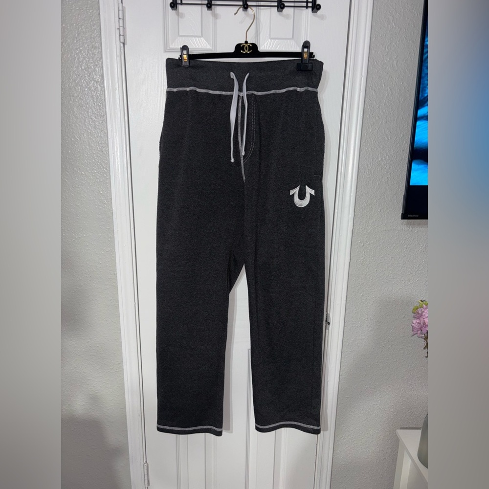 True Religion Black Sweat Joggers with White Logo - Picture 4 of 7